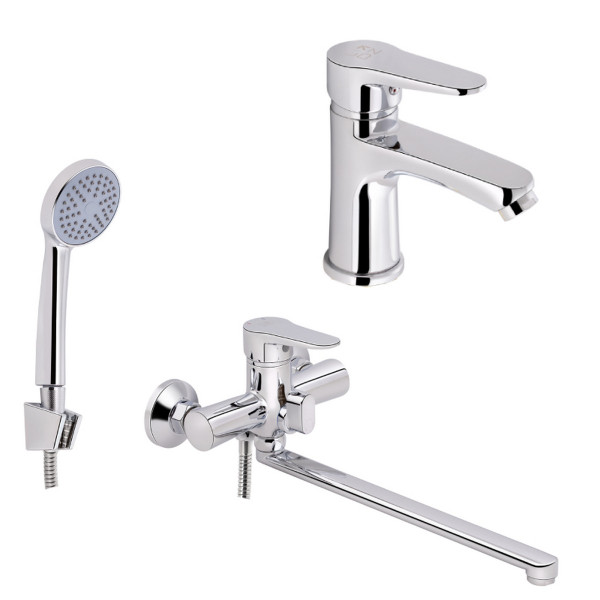 Набор 2 в 1 Смеситель для раковины Lidz Nicole Chrome + Смеситель для ванны Lidz Nicole 005 Chrome