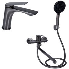 Набір 2 в 1 Qtap Vlasta New QTVLA270GMB45641 Gunmetal Black PVD + Qtap Vlasta New QTVLA260GMB45645 Gunmetal Black PVD