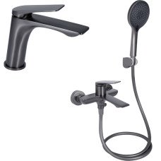 Набір 2 в 1 Qtap Vlasta New QTVLA270GMB45641 Gunmetal Black PVD + Qtap Vlasta New QTVLA259GMB45643 Gunmetal Black PVD