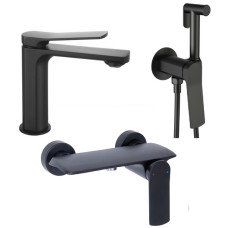 Набір 3 в 1 Qtap Slavonice QTSLA1042103B Black Matt + Qtap Slavonice QTSLA266BLM45908 Black Matt + Qtap Slavonice QTSLA262BLM45917 Black Matt