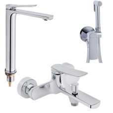 Набір 3 в 1 Qtap Slavonice QTSLV10H42103C Chrome + Qtap Slavonice QTSLV3042103DC Chrome + Qtap Slavonice QTSLA262CRM45915 Chrome