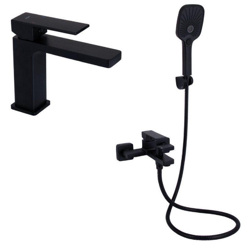 Набор 2 в 1 Qtap Gemini QTGEM270BLM45674 Black Matt + Qtap Gemini QTGEM259BLM45682 Black Matt