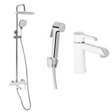 Набір 2 в 1 Qtap Grand QTGRA272CRW45671 Chrome/White + Qtap Grand QTGRAWCR1004 Chrome/White