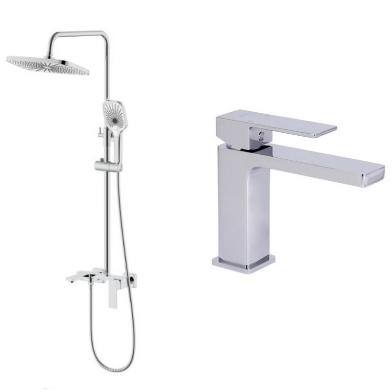 Набір 2 в 1 Qtap Gemini QTGEM270CRM45673 Chrome + Qtap Gemini QTGEM111CRM45685 Chrome