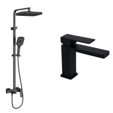 Набір 2 в 1 Qtap Gemini QTGEM270BLM45674 Black Matt + Qtap Gemini 51103KNG