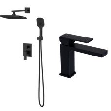 Набір 2 в 1 Qtap Gemini QTGEM270BLM45674 Black Matt + Qtap Gemini QTGEM113BLM45697 Black Matt
