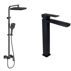 Набор 2 в 1 Qtap Gemini QTGEM269BLM45678 Black Matt + Qtap Gemini 51103KNG