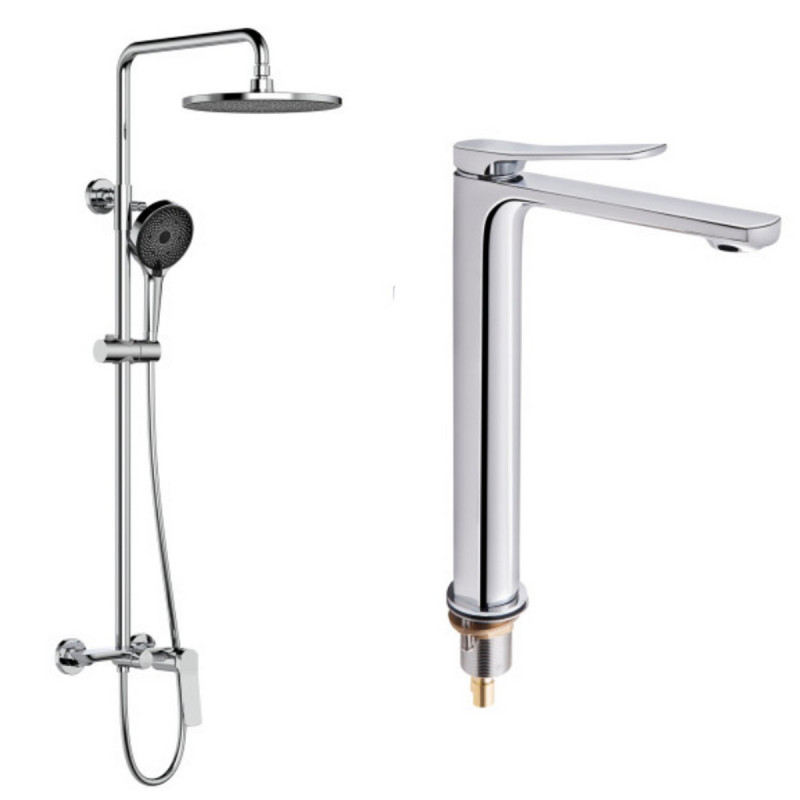 Набір 2 в 1 Qtap Slavonice QTSLV10H42103C Chrome + Qtap Slavonice QTSLA110CRM45912 Chrome
