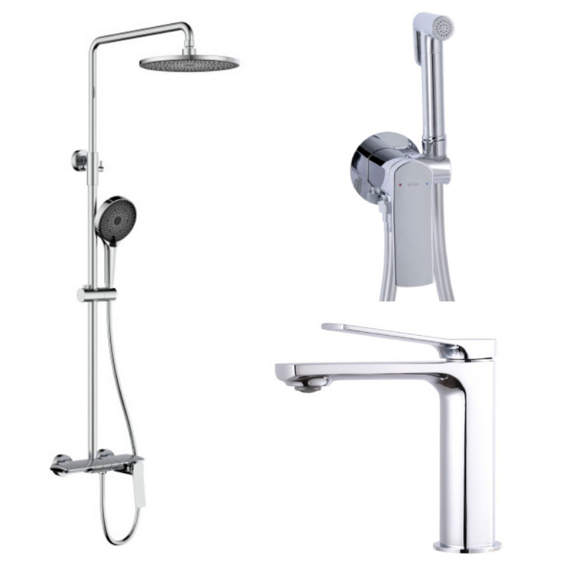Набір 3 в 1 Qtap Slavonice QTSLV1042103C Chrome + Qtap Slavonice QTSLA111CRM45904 Chrome + Qtap Slavonice QTSLA262CRM45915 Chrome