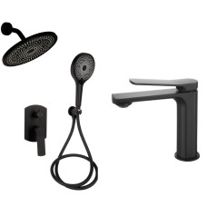 Набор 2 в 1 Qtap Slavonice QTSLA1042103B Black Matt + Qtap Slavonice QTSLA113BLM45900 Black Matt