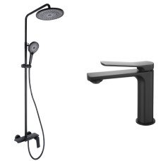Набор 2 в 1 Qtap Slavonice QTSLA1042103B Black Matt + Qtap Slavonice QTSLA111BLM45906 Black Matt