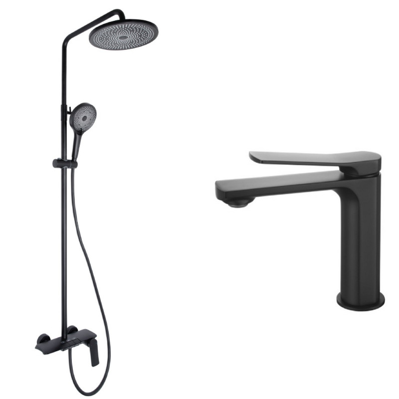 Набор 2 в 1 Qtap Slavonice QTSLA1042103B Black Matt + Qtap Slavonice QTSLA111BLM45906 Black Matt
