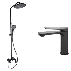 Набор 2 в 1 Qtap Slavonice QTSLA1042103B Black Matt + Qtap Slavonice QTSLA111BLM45911 Black Matt