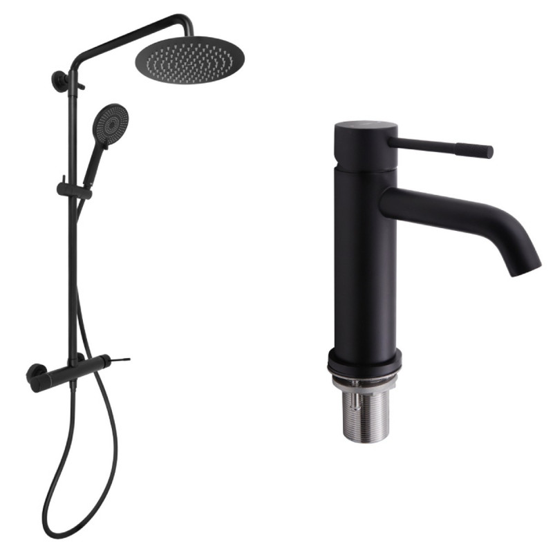 Набор 2 в 1 Qtap Scorpio QTSCOR1050105B Black Matt + Qtap Scorpio QTSCO51105OGB Black Matt