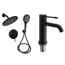 Набір 2 в 1 Qtap Scorpio QTSCOR1050105B Black Matt + Qtap Scorpio QTSCO113BLM45897 Black Matt