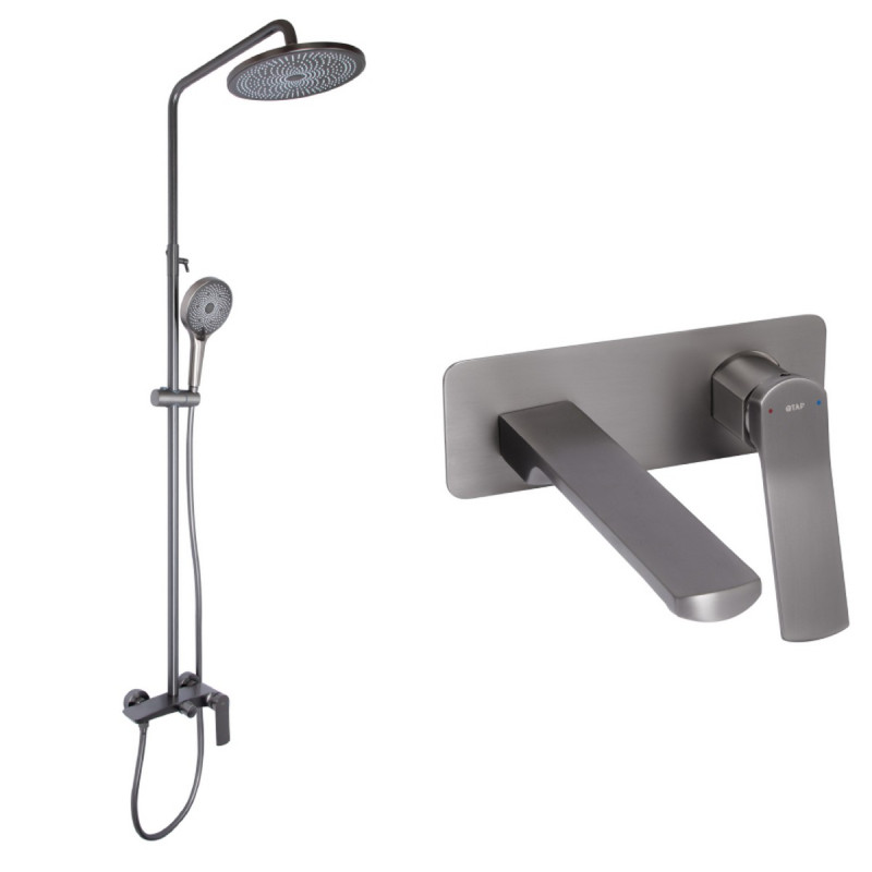Набор 2 в 1 Qtap Slavonice QTSLA273GMB45920 Gunmetal Black PVD + Qtap Slavonice QTSLA110GMB45913 Gunmetal Black PVD