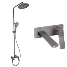 Набір 2 в 1 Qtap Slavonice QTSLA273GMB45920 Gunmetal Black PVD + Qtap Slavonice QTSLA111GMB45910 Gunmetal Black PVD
