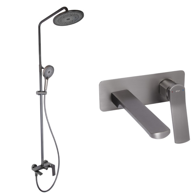 Набор 2 в 1 Qtap Slavonice QTSLA273GMB45920 Gunmetal Black PVD + Qtap Slavonice QTSLA111GMB45910 Gunmetal Black PVD