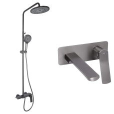 Набір 2 в 1 Qtap Slavonice QTSLA273GMB45920 Gunmetal Black PVD + Qtap Slavonice QTSLA111GMB45905 Gunmetal Black PVD