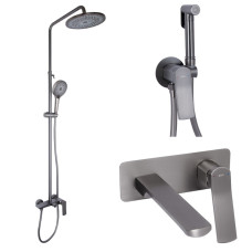 Набор 3 в 1 Qtap Slavonice QTSLA273GMB45920 Gunmetal Black PVD + Qtap Slavonice QTSLA110GMB45913 Gunmetal Black PVD + Qtap Slavonice QTSLA262GMB45916 Gunmetal Black PVD