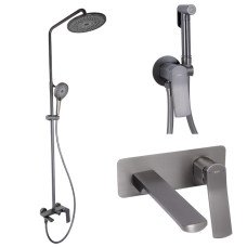 Набір 3 в 1 Qtap Slavonice QTSLA273GMB45920 Gunmetal Black PVD + Qtap Slavonice QTSLA111GMB45910 Gunmetal Black PVD + Qtap Slavonice QTSLA262GMB45916 Gunmetal Black PVD