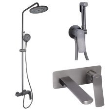 Набір 3 в 1 Qtap Slavonice QTSLA273GMB45920 Gunmetal Black PVD + Qtap Slavonice QTSLA111GMB45905 Gunmetal Black PVD + Qtap Slavonice QTSLA262GMB45916 Gunmetal Black PVD