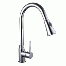 Смеситель для кухни Frap F6052 с выдвижным изливом, 2 режима, хром