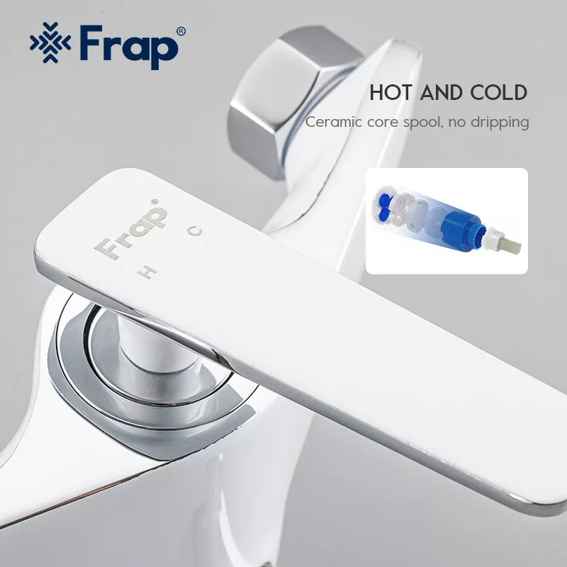 Смеситель для ванны Frap F2258, белый/хром