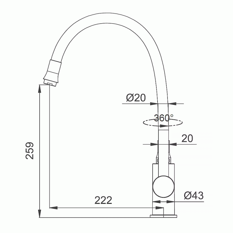 Смеситель для кухни FRAP F4067-6 черный
