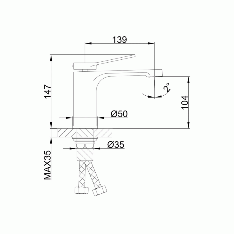Смеситель для умывальника Frap F1045, белый/хром