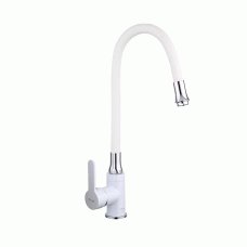 Смеситель для кухни Frap F4041 с гибким изливом, белый/хром
