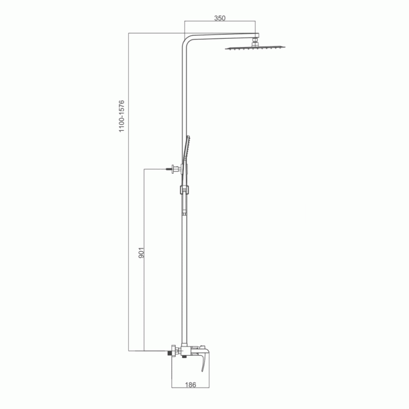 Душова система GAPPO G2407-20, хром