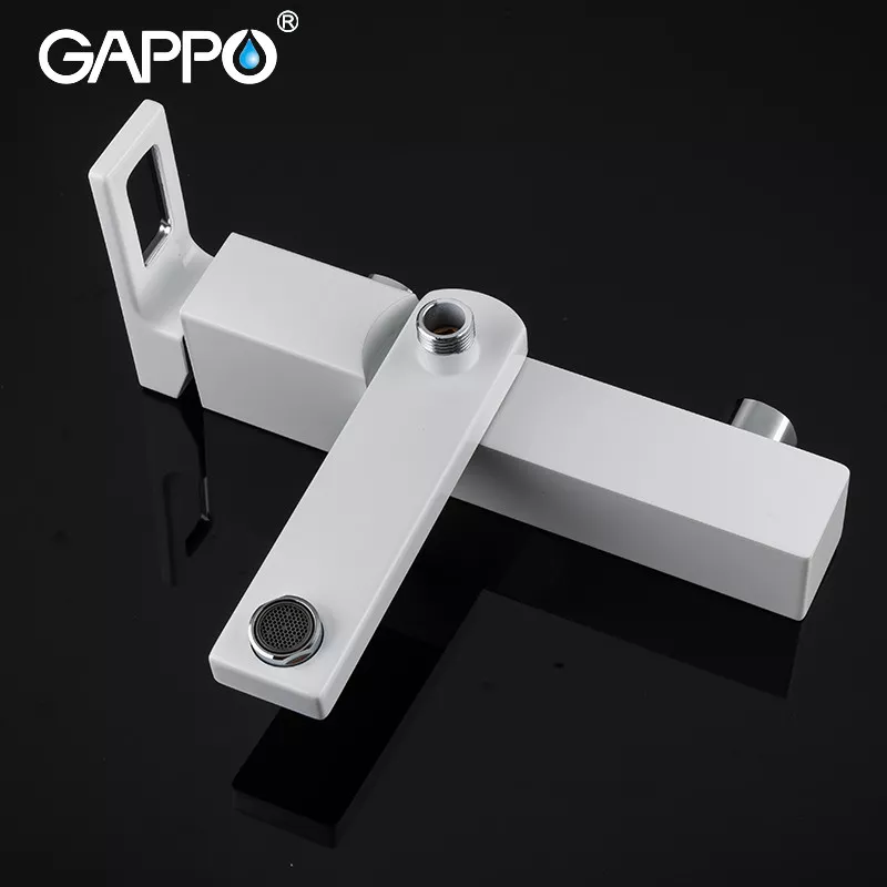 Змішувач для ванни GAPPO G3217-8, білий/хром