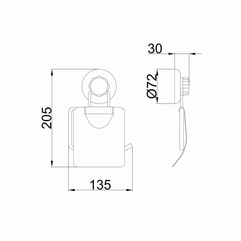 Паперодержатель Frap F3903 на присоске, хром