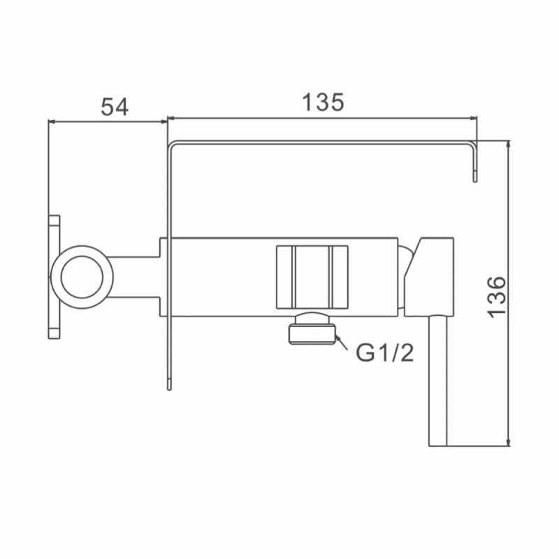 Гигиенический душ Frap F7516 с бумагодержателем и полочкой, хром