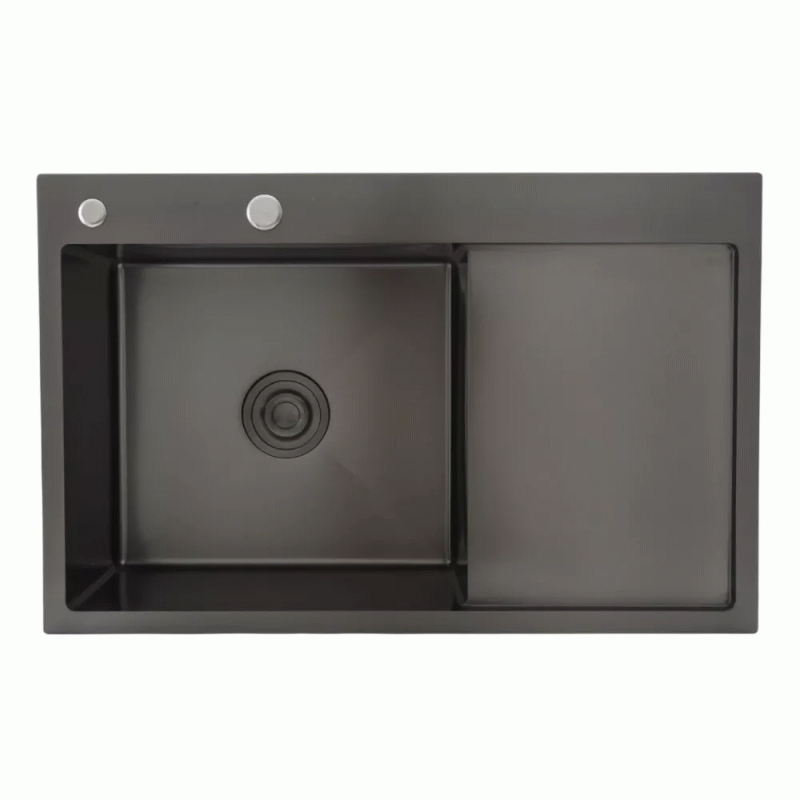 Кухонна мийка GAPPO GS7850-6L накладна 780x500 мм поверхня PVD, чаша лівая