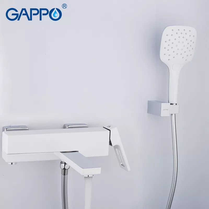 Змішувач для ванни GAPPO G3217-8, білий/хром