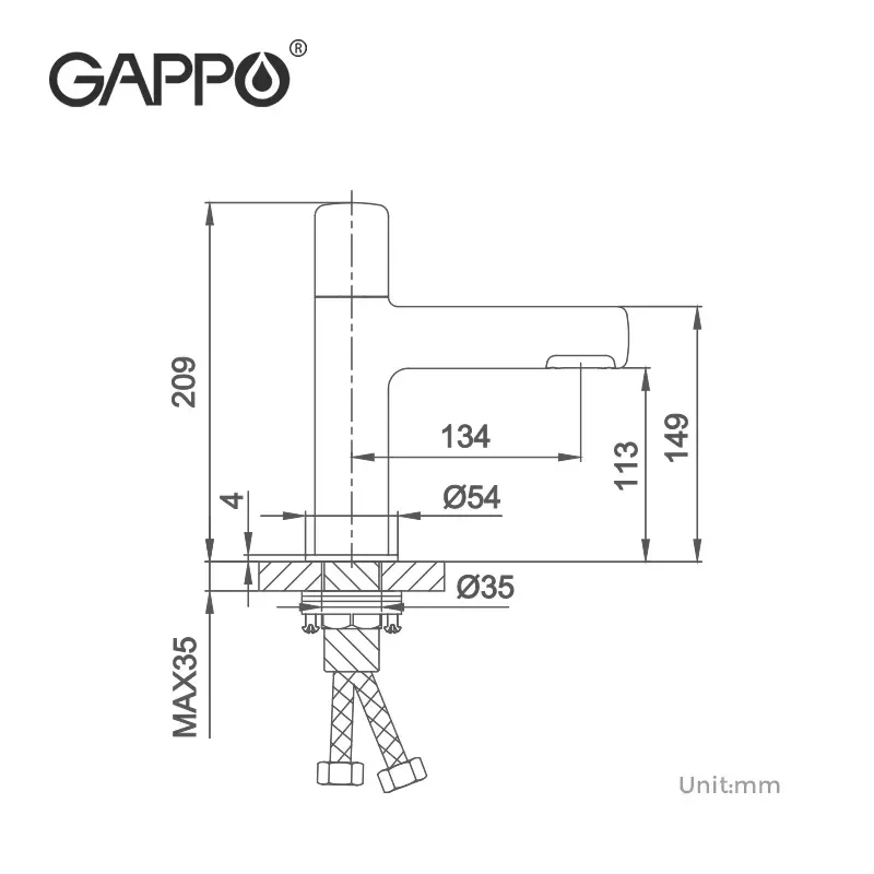 Смеситель для умывальника GAPPO G1052-86, черный