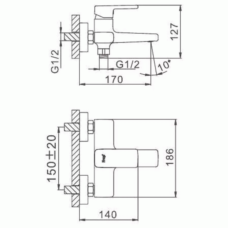 Змішувач для ванни Frap F3260, хром