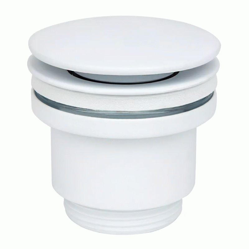 Донный клапан WEZER WHR-104-W, автомат, Ø63мм 1 1/4", белый