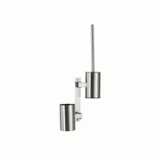Поворотный настенный ершик Frap F30410-1 с держателем для моющего, нержавеющая сталь.