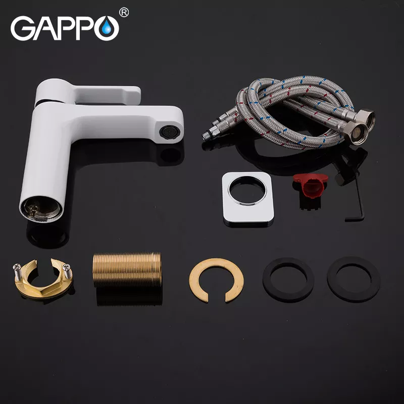Смеситель для умывальника GAPPO G1002-8, белый/хром