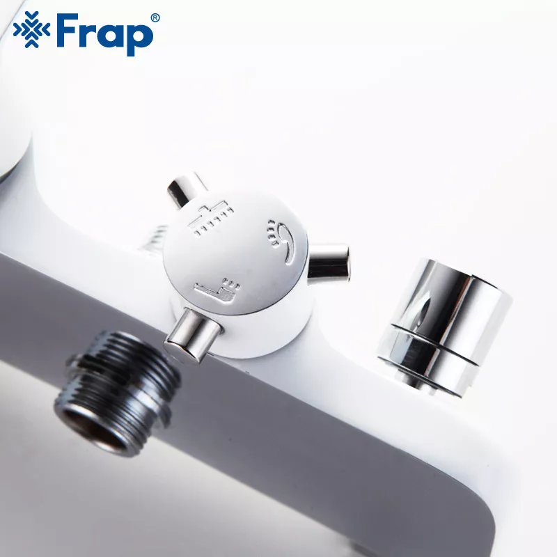 Душевая система Frap F2431, поворотный излив, лейка, белый/хром