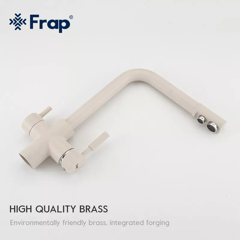 Смеситель для кухни Frap F4352-24 на две воды, белый.