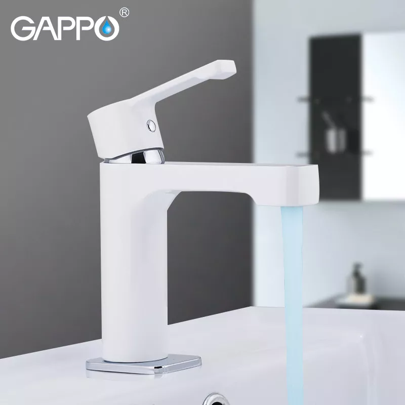 Смеситель для умывальника GAPPO G1002-8, белый/хром