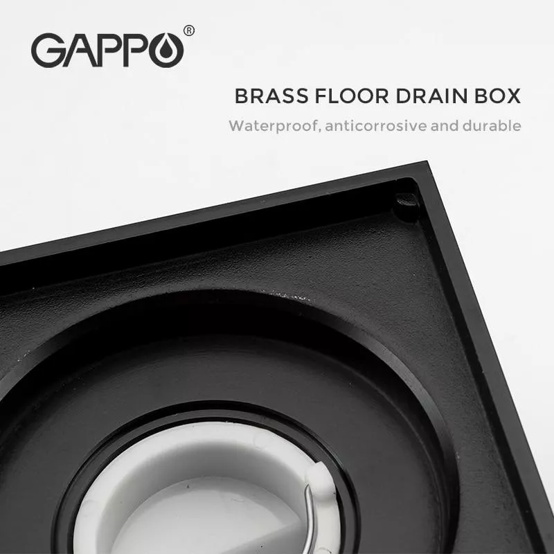 Трап вертикальный GAPPO G81050-6, латунь, 100х100 мм, черный