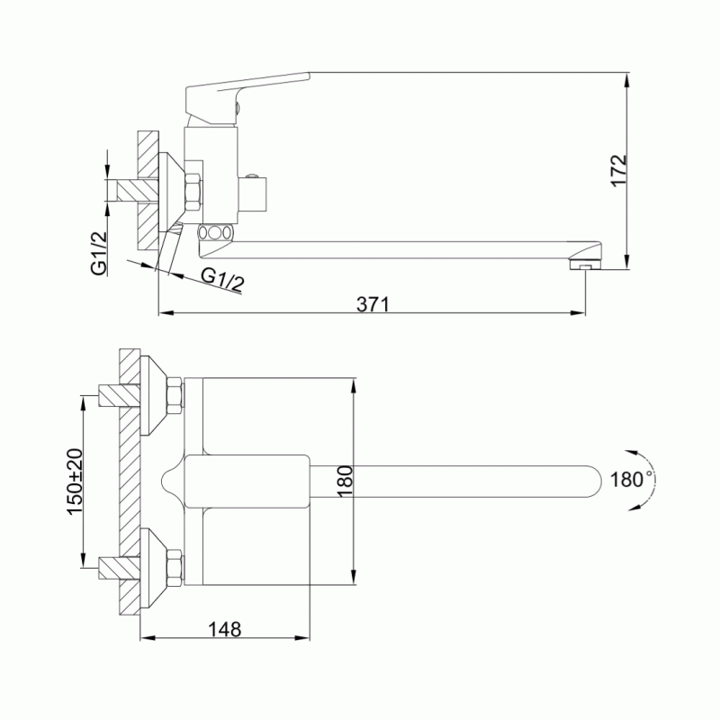 Смеситель для ванны Frap F2246, хром