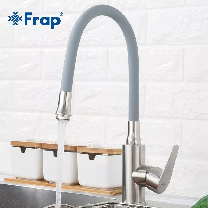 Смеситель для кухни Frap F4448 с гибким изливом, сатин