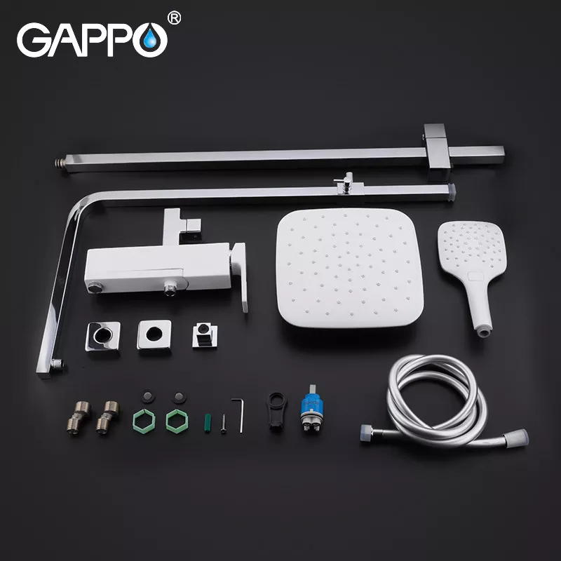 Душевая система GAPPO G2417-8, излив - переключатель на лейку, белый/хром