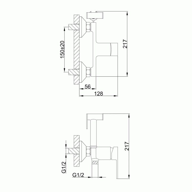 Гигиенический душ Frap F2041-8, белый/хром